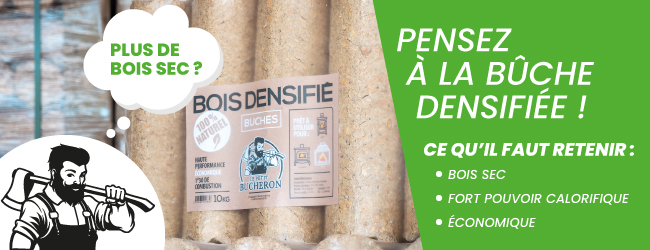 Bûches de bois densifiées